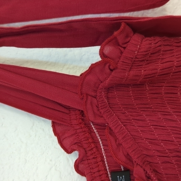 Zesica Smock Cottagecore Maxi Dress Red Sz Medium cottagecore summer bohemian - Picture 7 of 12